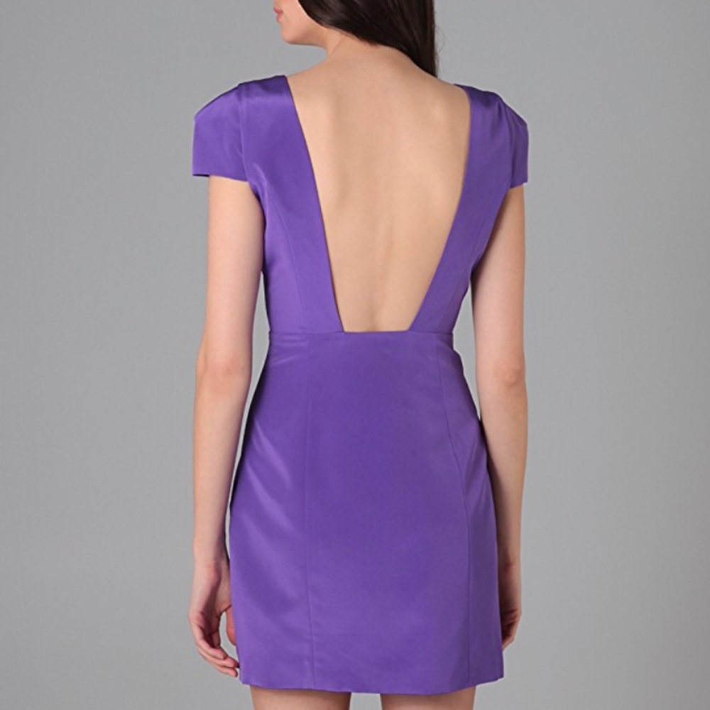 Tibi Purple Cap Sleeve Cocktail Dress Sz 4 - Picture 3 of 8